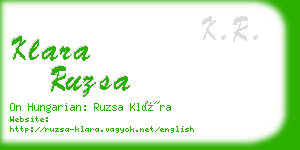 klara ruzsa business card